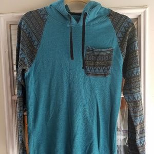 Rustic Souls tribal thermal long sleeved hoodie